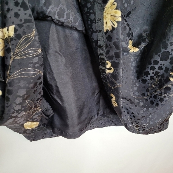 LIHLI Saks Fifth Black Silk Floral Dress - Picture 12 of 14